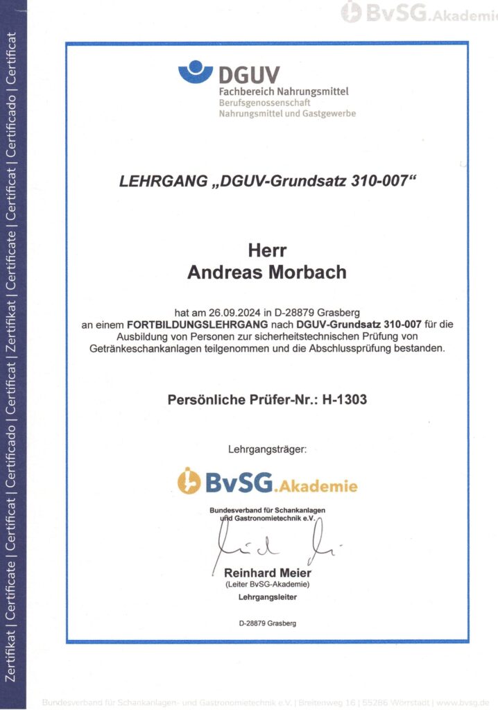 Fortbildung Befähigte Person DGUV-Grundsatz 310-007